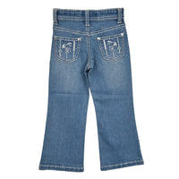 Infant/Toddler Girl's CH Medium Wash "Horse Aztec" Boot Cut Jeans from Cowboy Hardware