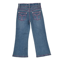 Infant/Toddler Girl's CH Medium Wash "Stitch Vee" Boot Cut Jeans from Cowboy Hardware