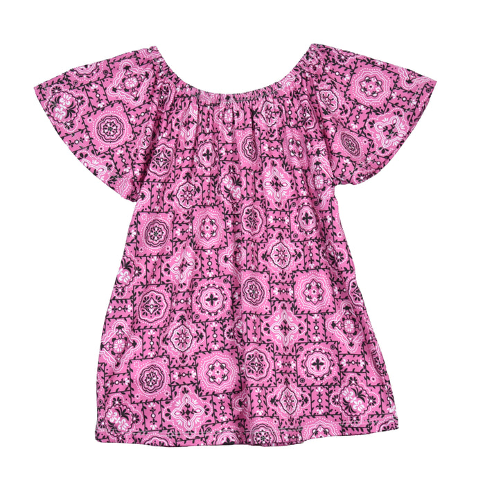 Infant/Toddler Girl's CH Pink "Vine Bandana" Short Sleeve Shirt from Cowboy Hardware