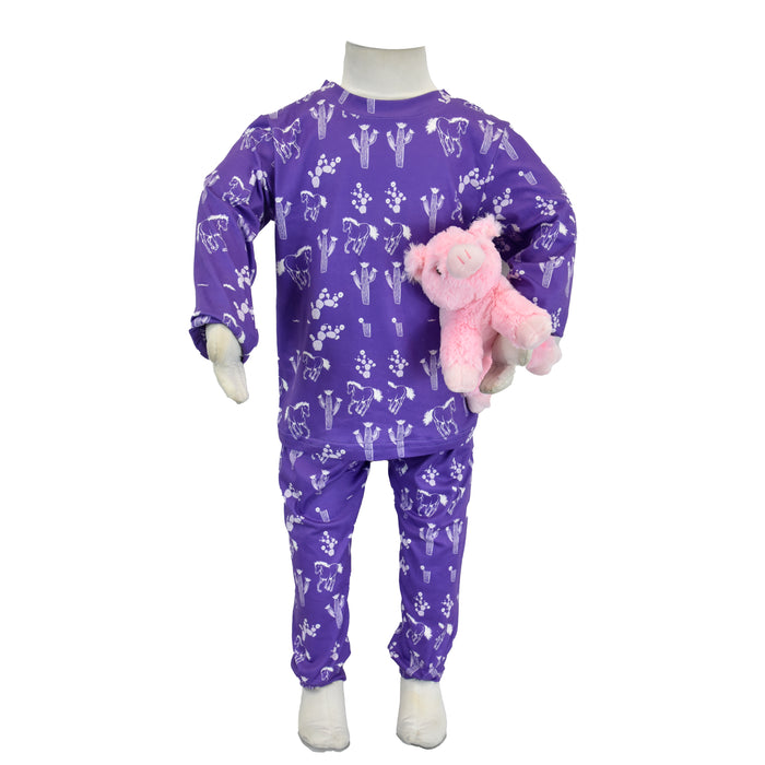 Infant/Toddler Girl's CH Purple "Horses & Cacti" Pajamas from Cowboy Hardware