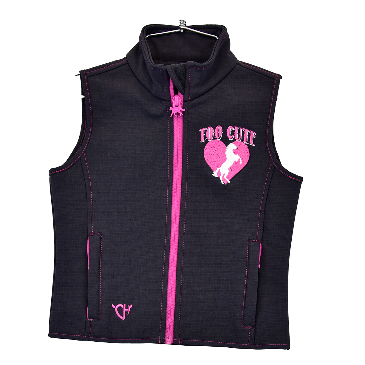 Infant/Toddler Girl's CH Smoke "Too Cute" Poly Shell Vest from Cowboy Hardware