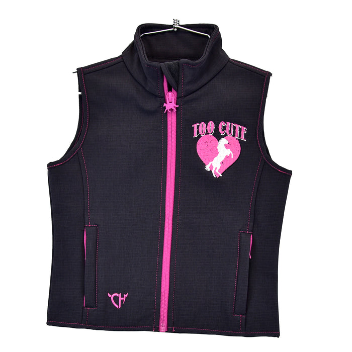 Infant/Toddler Girl's CH Smoke "Too Cute" Poly Shell Vest from Cowboy Hardware