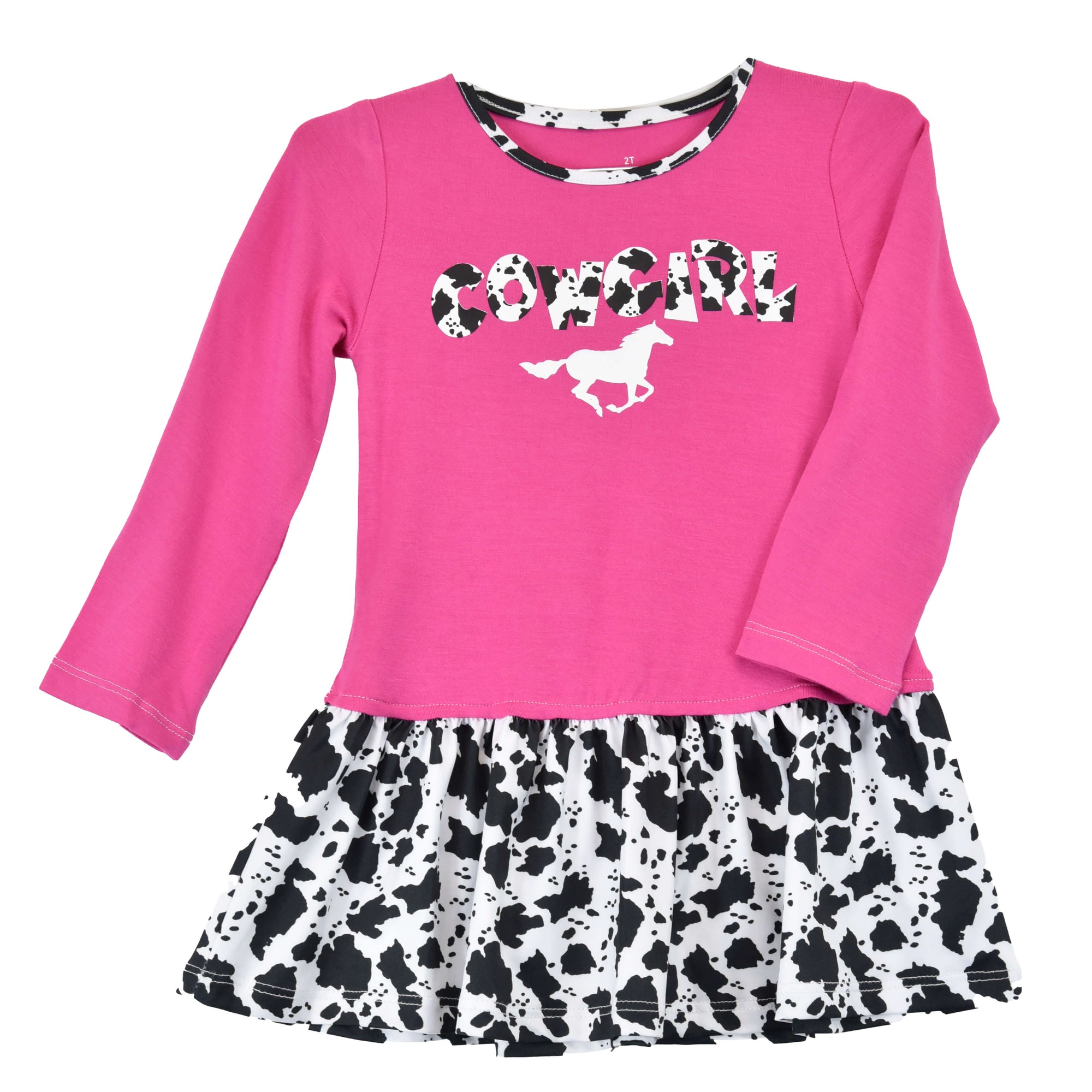 Infant/Toddler Cowgirl Hardware Pink Cowgirl Horse Calf Long Sleeve Dress Infant/Toddler Cowgirl Hardware Pink Cowgirl Horse Calf Long Sleeve Dress
