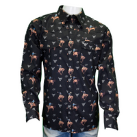 Men's Black Vintage Bronc Long Sleeve Western Shirt from Cowboy Hardware