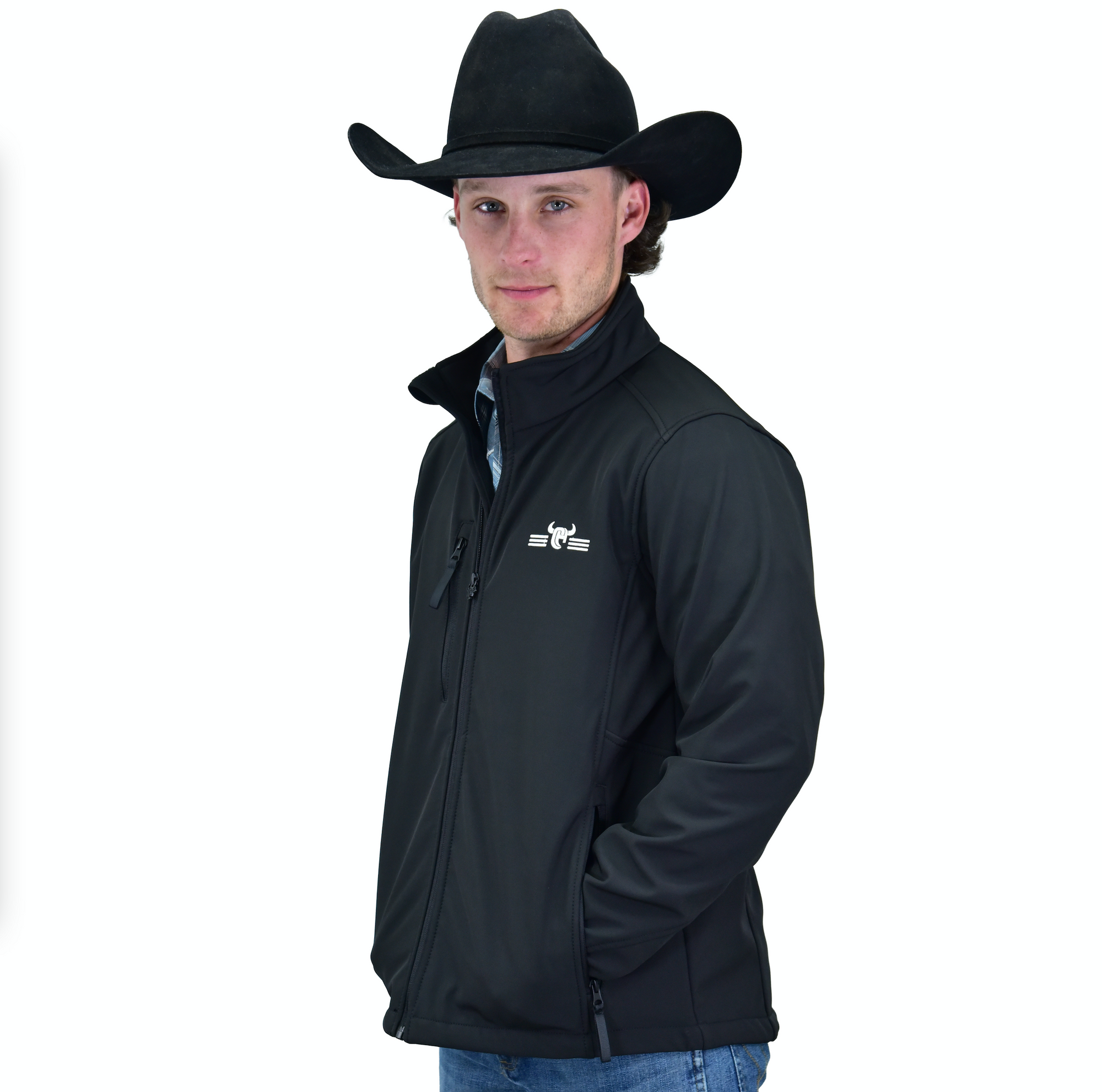 Men's Black "CH Fence" Poly Shell Jacket from Cowboy Hardware