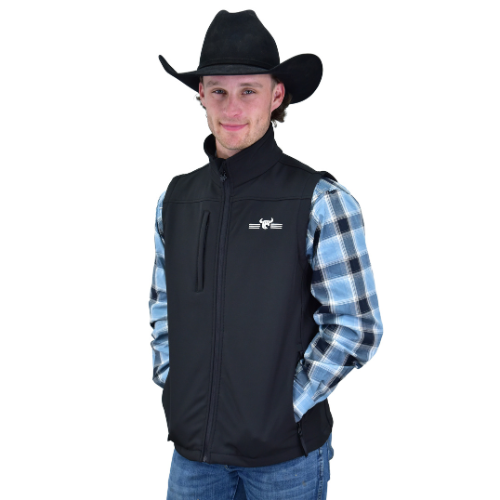 Men's Black "CH Fence" Polyshell Vest from Cowboy Hardware