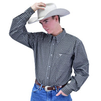 Men's Black "Circle Star" Long Sleeve Western Shirt from Cowboy Hardware