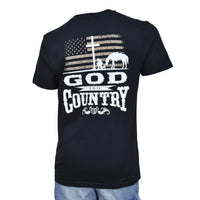 Men's Black "God & Country" Short Sleeve T-Shirt from Cowboy Hardware