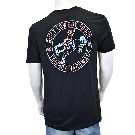 Men's Black "Neon Built Tough" Short Sleeve T-Shirt from Cowboy Hardware
