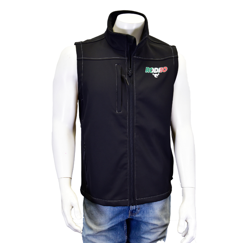 Men's Black "Rodeo Cowboy" Polyshell Vest from Cowboy Hardware