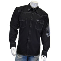 Men's Black "Solid" Long Sleeve Western Shirt from Cowboy Hardware