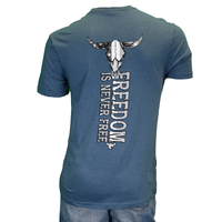Men's Blue "Freedom Is Never Free" Short Sleeve T-Shirt from Cowboy Hardware