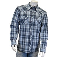 Men's Blue "Riata" Long Sleeve Western Shirt from Cowboy Hardware