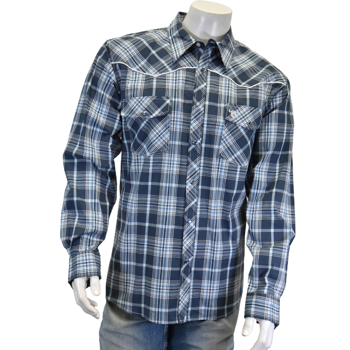 Men's Blue "Riata" Long Sleeve Western Shirt from Cowboy Hardware