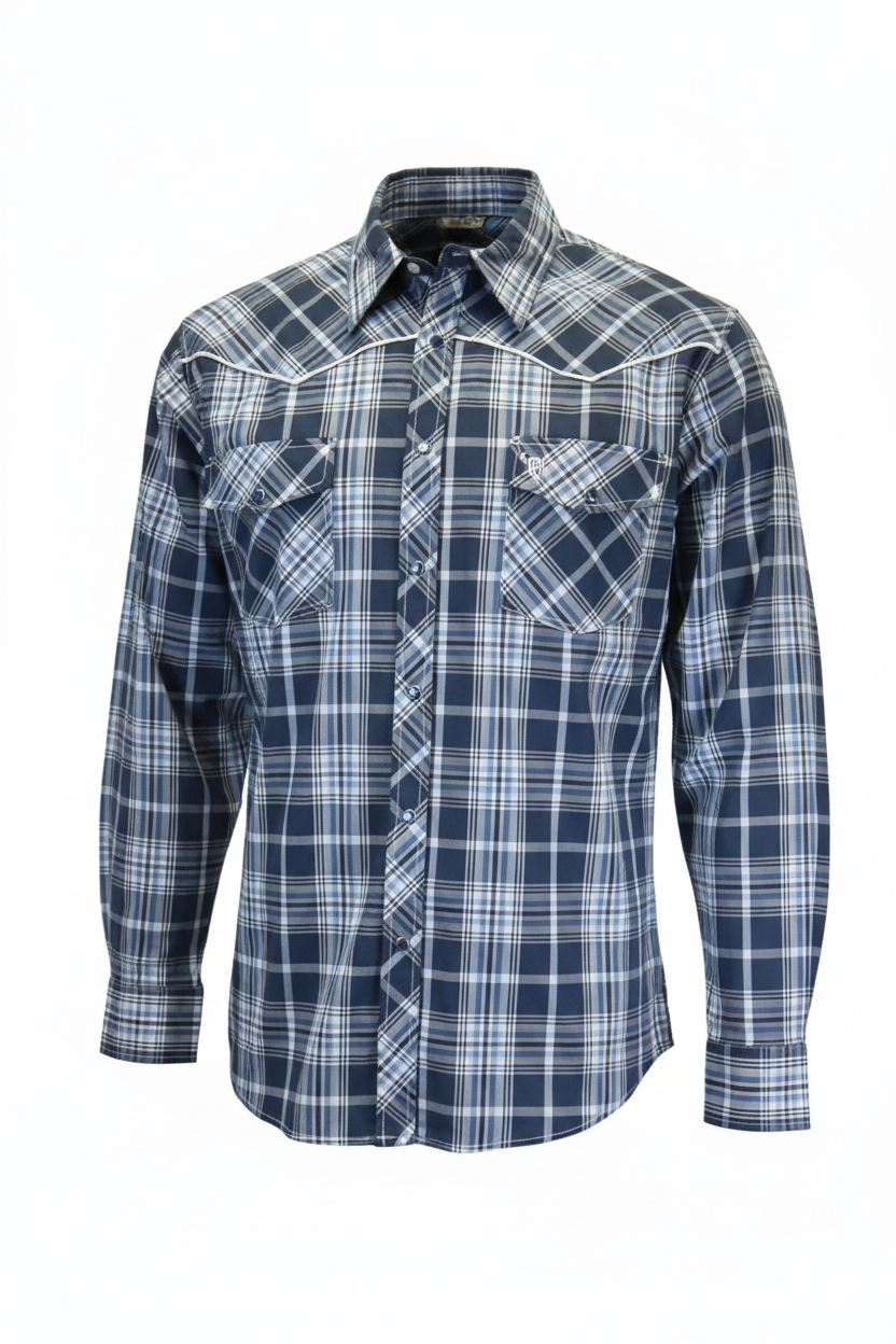 Men's Blue "Riata" Long Sleeve Western Shirt from Cowboy Hardware