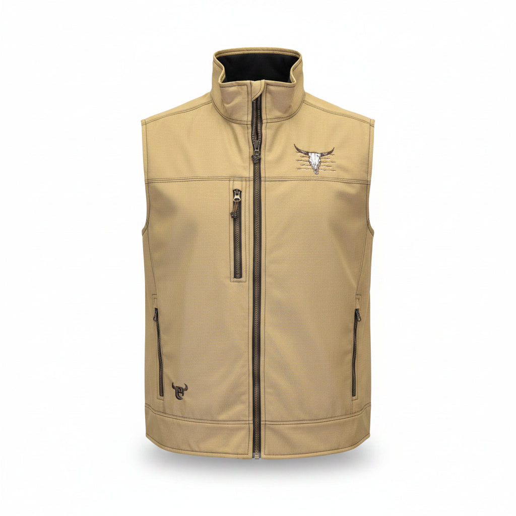 Men's Buckskin Live Free Tech Woodsman Vest from Cowboy Hardware