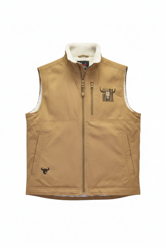 Men's Buckskin "Skull Flag" Conceal & Carry Vest from Cowboy Hardware