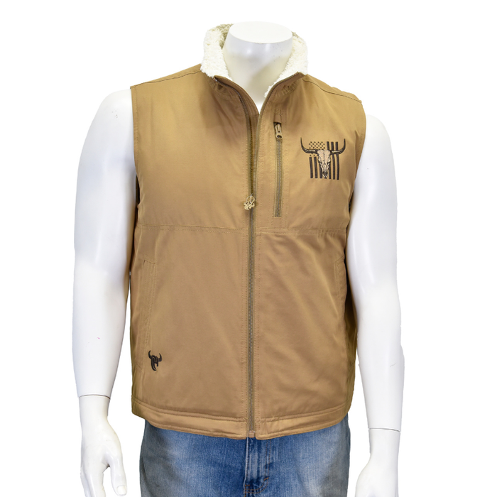Men's Buckskin "Skull Flag" Conceal & Carry Vest from Cowboy Hardware