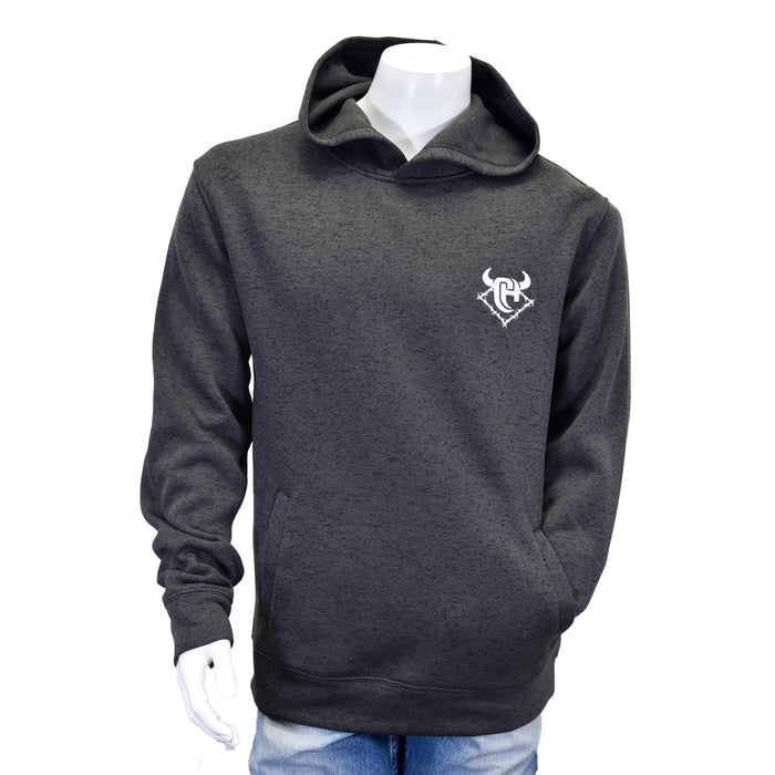 Men's CH Black "Barb CH" Speckle Fleece Hoody from Cowboy Hardware