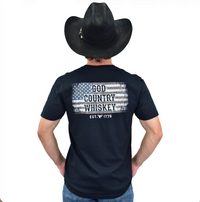 Men's CH Black "God Country & Whiskey" Short Sleeve T-Shirt from Cowboy Hardware Back view