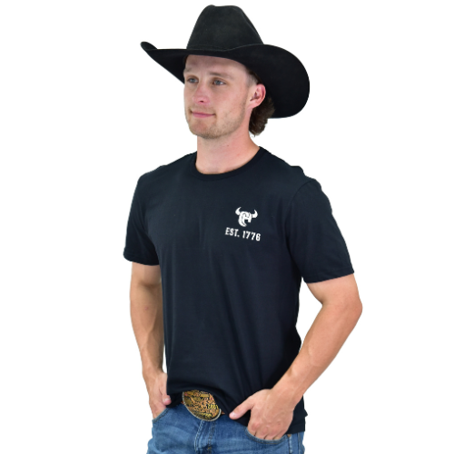 Men's CH Black "God Country & Whiskey" Short Sleeve T-Shirt from Cowboy Hardware