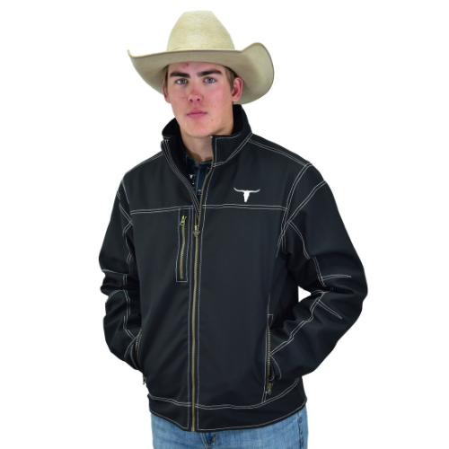 Men's-CH-Black-"Longhorn"-Tech-Woodsman-Jacket-Cowboy-Hardware	Men's CH Black "Longhorn" Tech Woodsman Jacket from Cowboy Hardware