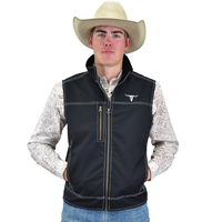Men's CH Black "Longhorn" Tech Woodsman Vest from Cowboy Hardware