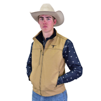 Men's CH Buckskin Tan "Longhorn" Tech Woodsman Vest from Cowboy Hardware