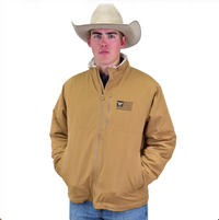Men's CH Camel Tan "CH Flag" C & C Twill Jacket from Cowboy Hardware