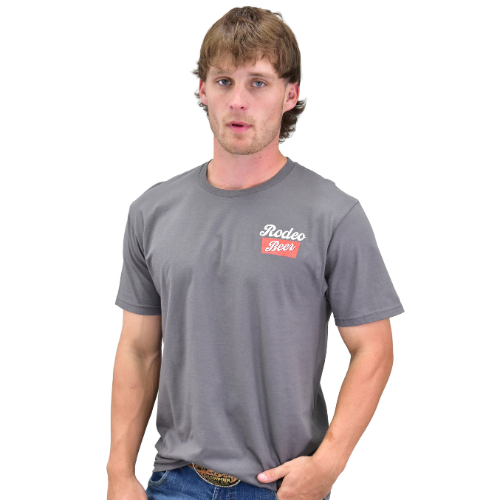 Men's CH Charcoal "Rodeo Beer Skull" Short Sleeve T-Shirt from Cowboy Hardware