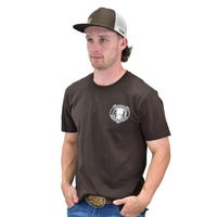 Men's CH Dark Brown "American Grit" Short Sleeve T-Shirt from Cowboy Hardware