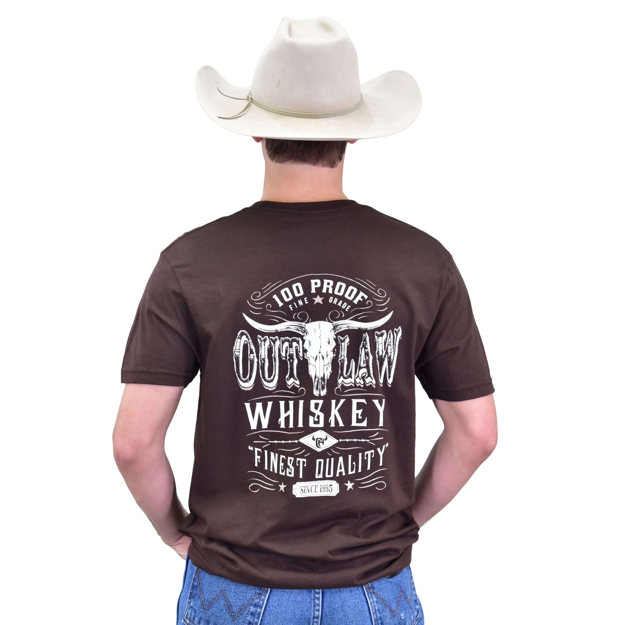 Men's CH Dark Brown "Outlaw Whiskey" Short Sleeve T-Shirt