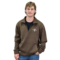 Men's CH Dark Heather Brown "Diamond Skull" Speckle Fleece Cadet from Cowboy Hardware