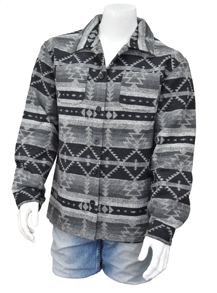 Men's CH Gray "Vintage Aztec" Wool Jacket from Cowboy Hardware