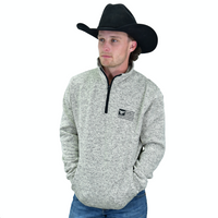 Men's CH Heather Gray "CH Flag" Speckle Fleece Cadet from Cowboy Hardware