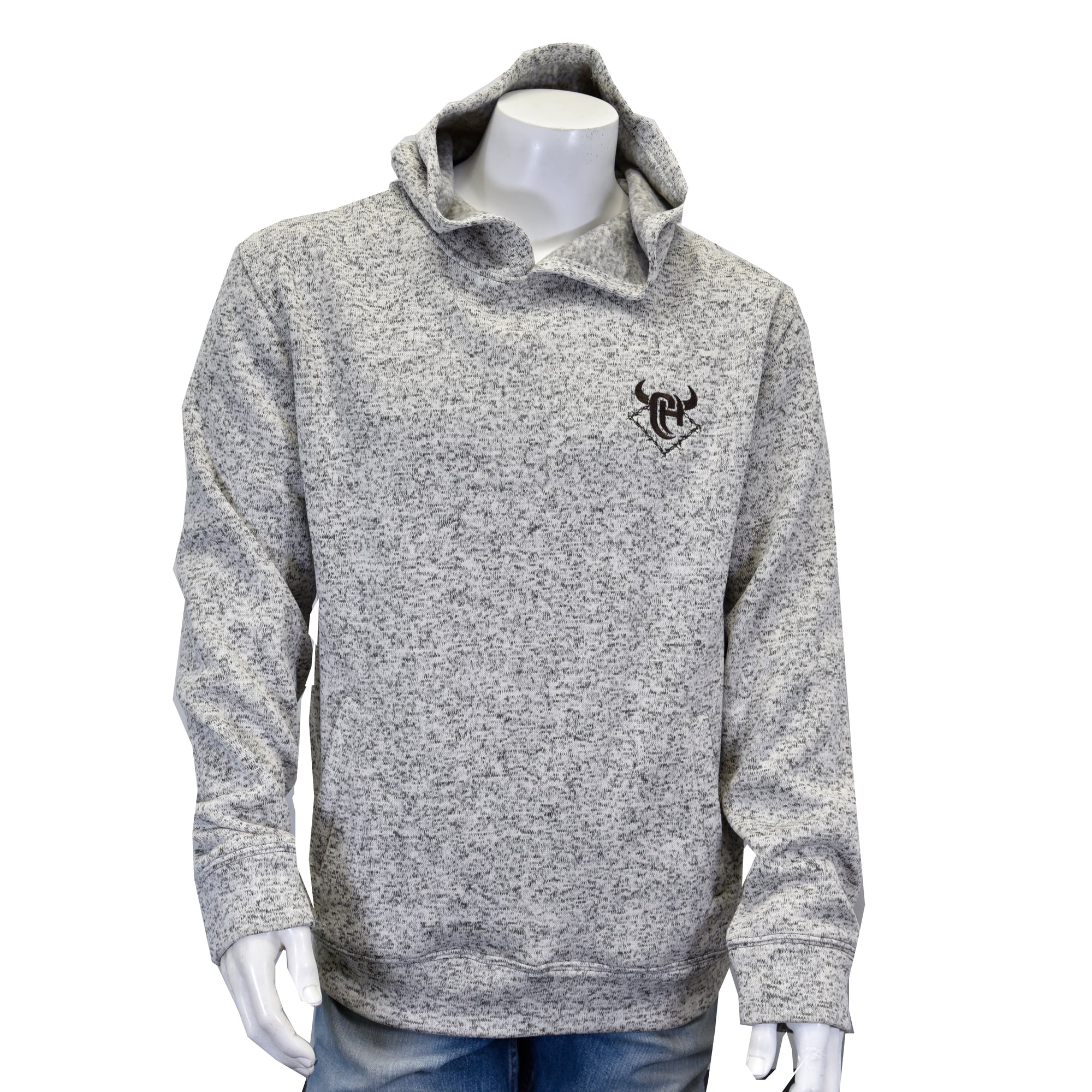 Men's CH Oatmeal "Barb CH" Speckle Fleece Hoody from Cowboy Hardware