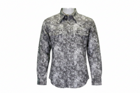 Men's Charcoal "Washed Paisley" Long Sleeve Western Shirt from Cowboy Hardware