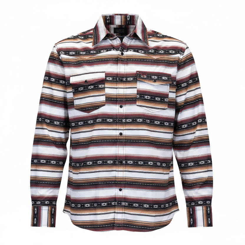 Men's Chili Striped Aztec Long Sleeve Print Western Shirt from Cowboy Hardware