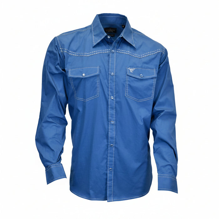Men's Cobalt Solid Long Sleeve Western Shirt from Cowboy Hardware
