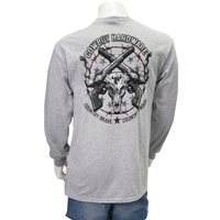 Men's Country Brave Grey Long Sleeve Tee in Sport Grey. from Cowboy Hardware