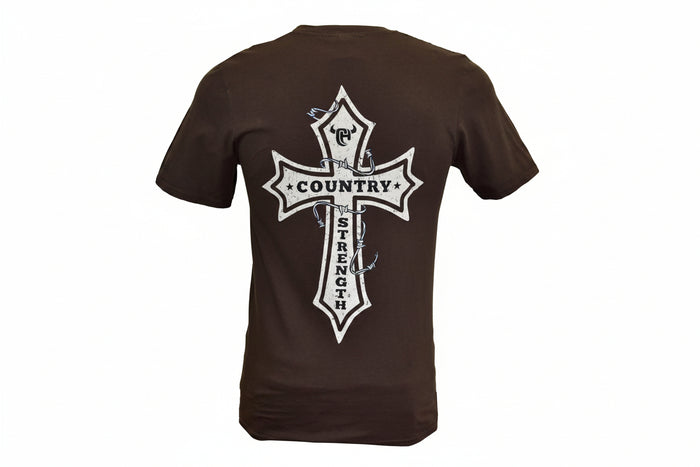 Men's Country Strength Brown Short Sleeve T-Shirt from Cowboy Hardware
