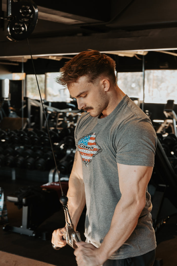 Men's Cowboy Hardware Gray Frost "Genuine Quality" Short Sleeve T-Shirt