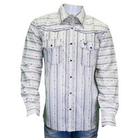 Men's Cream Striped Aztec Long Sleeve Western Shirt from Cowboy Hardware