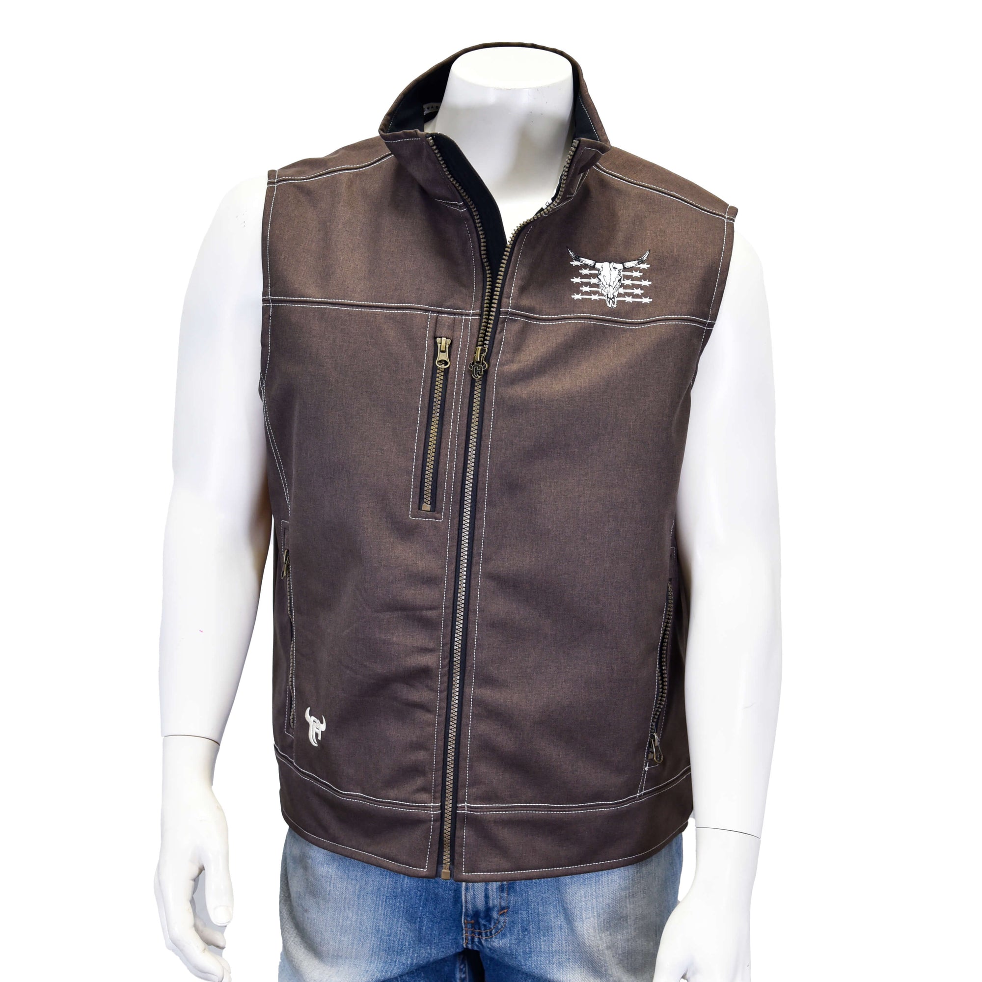 Men's Dark Chocolate Live Free Tech Woodsman Vest from Cowboy Hardware