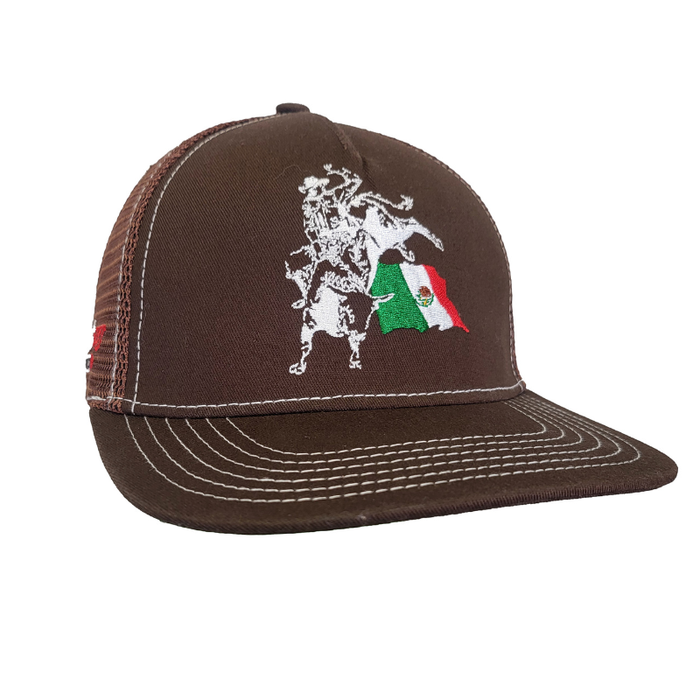 Men's Dark Chocolate "Mexican Flag Bull" Baseball Cap from Cowboy Hardware