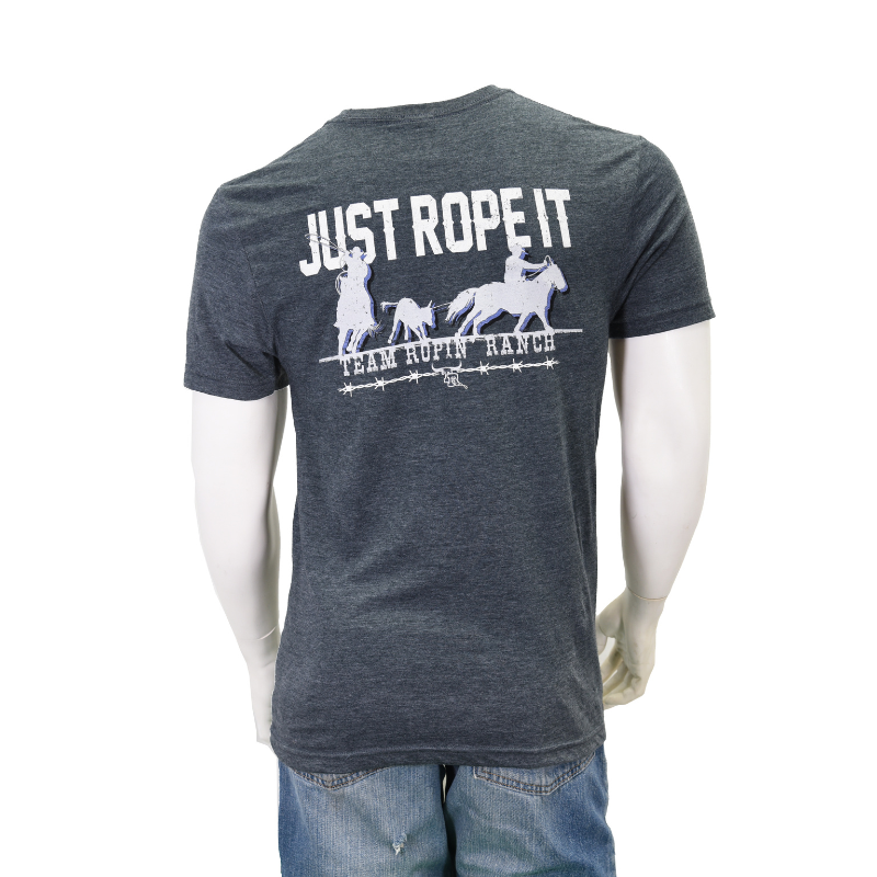 Men's Dark Heather Just Rope It Short Sleeve Tee from Cowboy Hardware