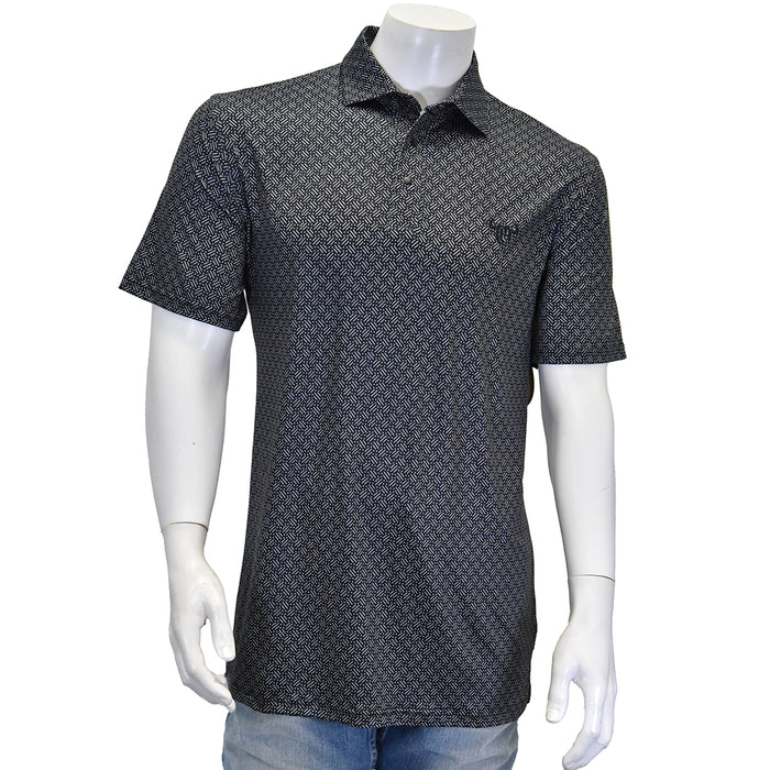 Men's Geo Morse Black Short Sleeve CH Polo from Cowboy Hardware
