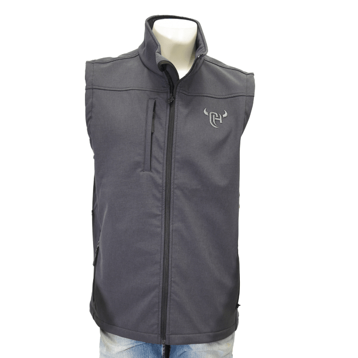 Men's Grey 3D CH Logo Poly Shell Vest from Cowboy Hardware