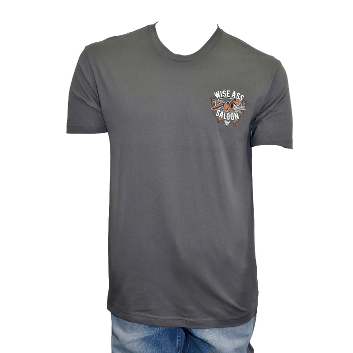 Men's Grey Wise Ass Saloon Short Sleeve Tee from Cowboy Hardware