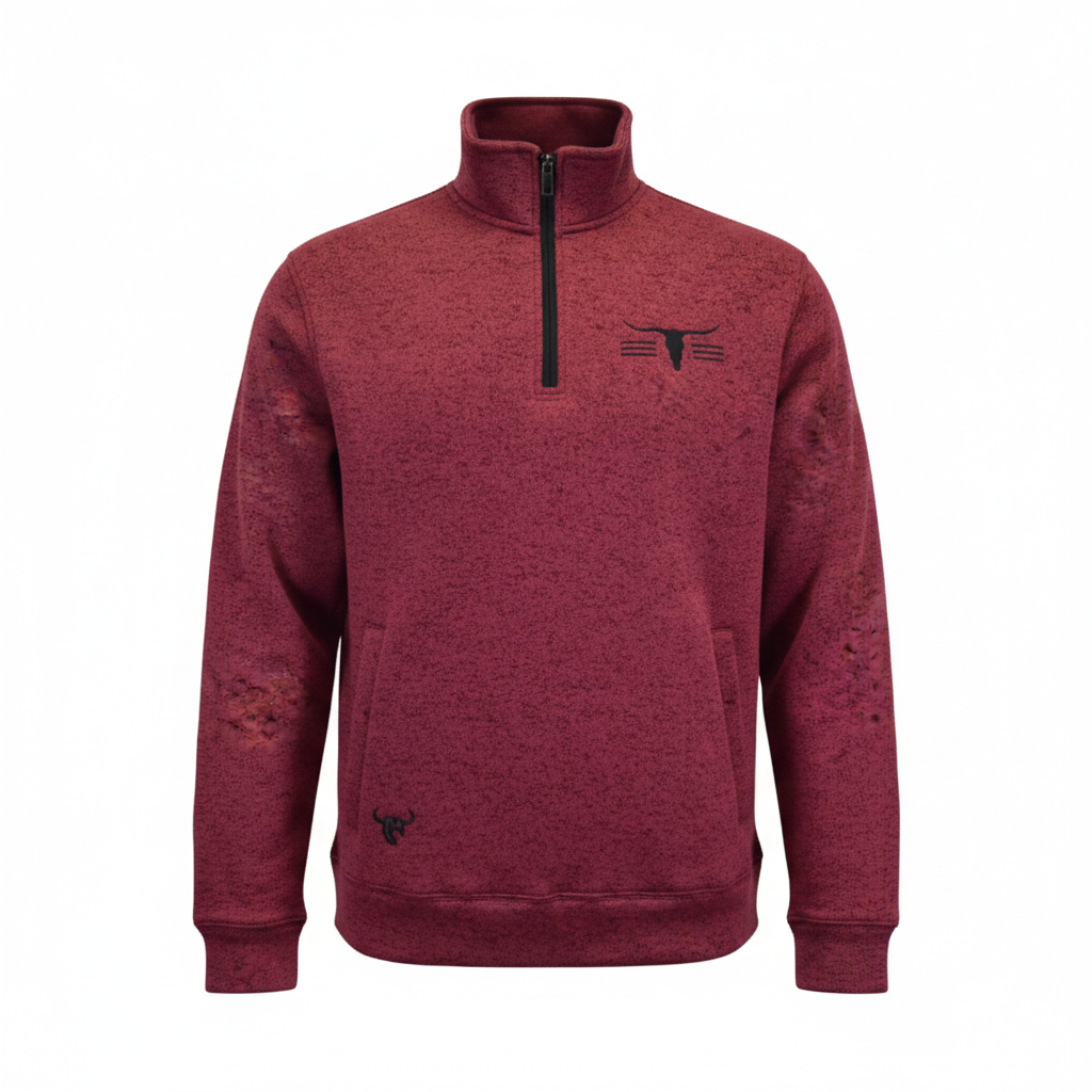 Men's Heather Brick "Skull" Fleece Pullover Cadet from Cowboy Hardware